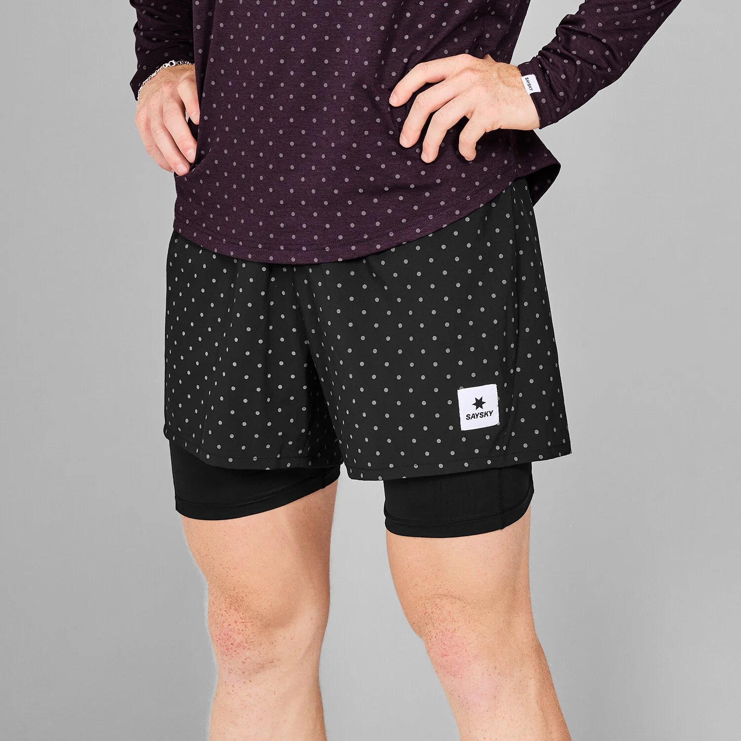 Reflective Polka 2 In 1 Pace Shorts 5" - Image 2